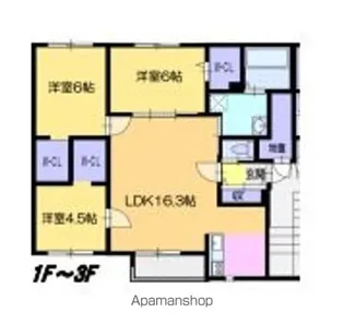 クラージュ江別Ⅲ【201号室】の間取り