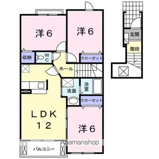 リバーサイドサワナミC【2階】の間取り