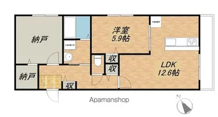 レジデンス貴生川【2-A号室】の間取り