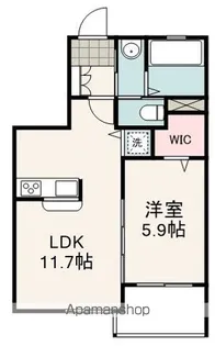 CREST鷹匠【202号室】の間取り