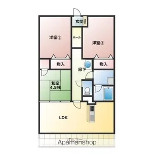 リリーヴィレッジⅢ【201号室】の間取り