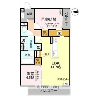 TORISIA千里丘Ⅲ【2階】の間取り