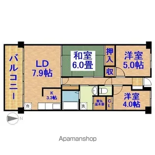 グランコート東金【2階】の間取り