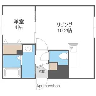 COCO中の島【103号室】の間取り