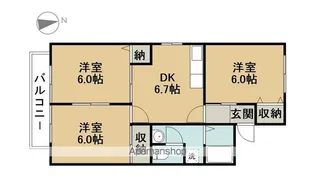 アビタシオンB【202号室】の間取り