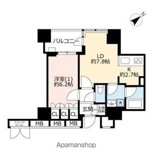 横浜ヴェールタワー【1709号室】の間取り