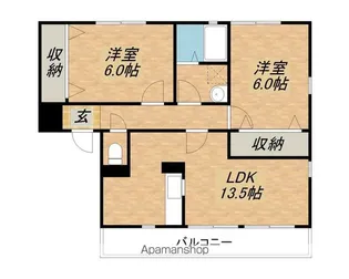 ドリームスクエア F棟【201号室】の間取り