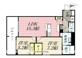 ゼフィールメゾンプレミア緑園【2階】の間取り