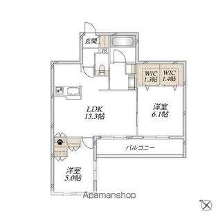 パーク ソレイユ【202号室】の間取り