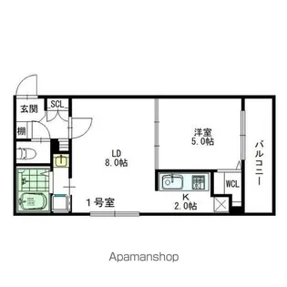 ESTOR 医大前【4階】の間取り