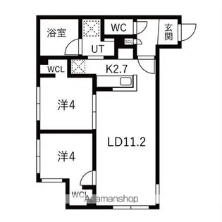 FーWORKS月寒【3階】の間取り