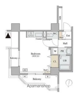 コラム神泉【6階】の間取り