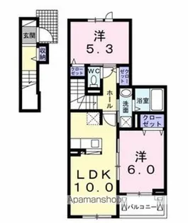 パークサイド三佐【2階】の間取り