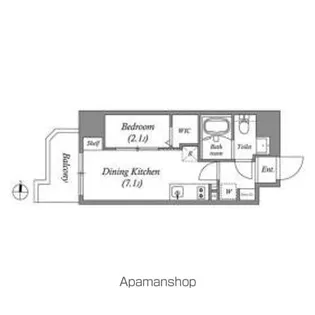 PRIMAL KINSHICHOⅡ【8階】の間取り