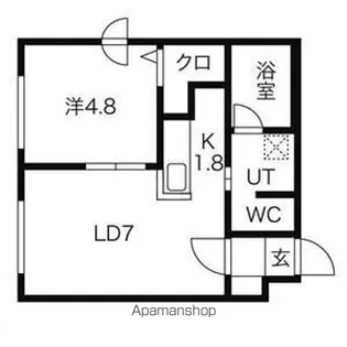 アクアガーデン麻生【205号室】の間取り