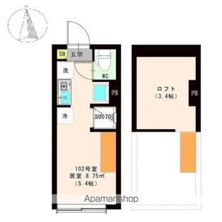 ハーモニーテラス東新町Ⅱ【2階】の間取り