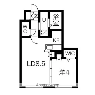 プルミエールメゾン琴似(旧S-RESIDENCE琴似駅)【2階】の間取り