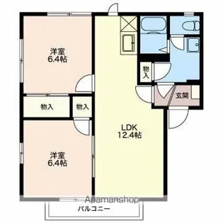 フレグランスヴェルジェAB棟【B202号室】の間取り