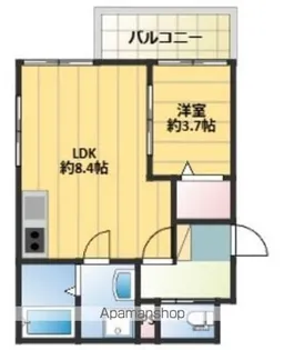 1LDKの間取り画像