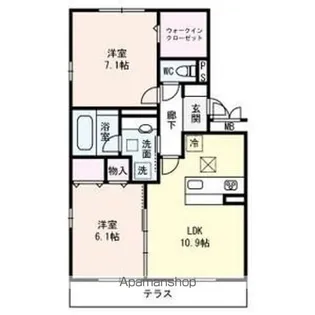 フェリーチェファミリア B棟【2階】の間取り