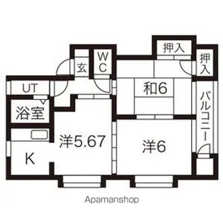 タウンハウスヨシダF1【202号室】の間取り