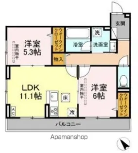 D PAINA 鴨居II【3階】の間取り