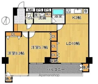 内藤町ハウス【4階号室】の間取り