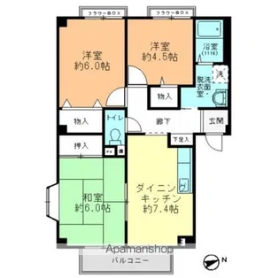 フォブール木谷【1階】の間取り