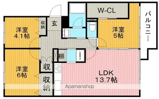 北緑丘第4住宅18号棟【5階】の間取り