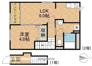 仮)シェルル・スターテラス鷲津【203号室】の間取り