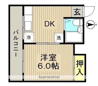 宇田川コーポ【206号室】の間取り