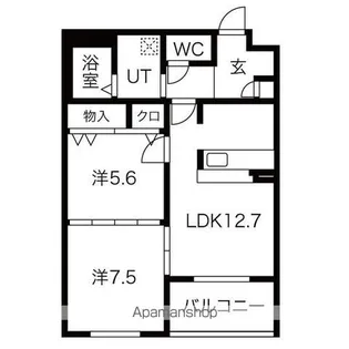 ラ・ペア幸水【2階】の間取り