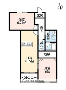 キミエ野芥レジデンス【3階】の間取り
