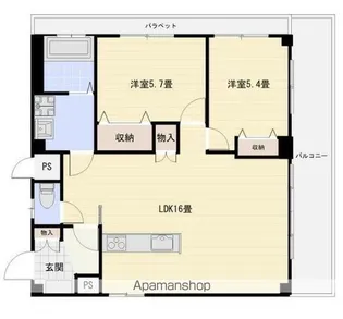 ユニバース八柱【401号室】の間取り