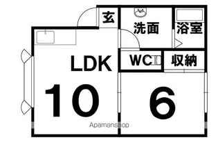 るんるんハイツ2【201号室】の間取り