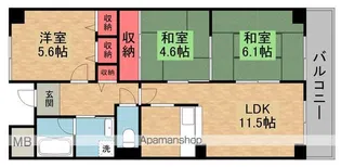 ヴィラージュ樟葉【2階】の間取り