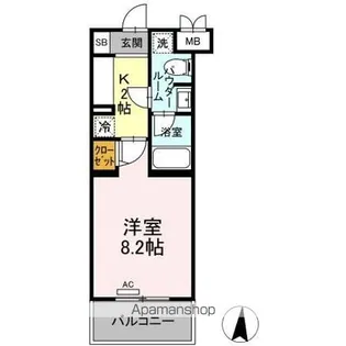 ファンディ平塚【8階】の間取り