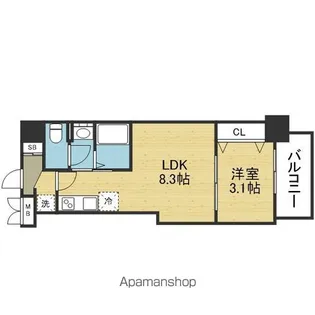 Luxe深江橋Ⅱ【4階】の間取り
