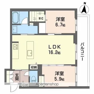 フジスター浜松【1階】の間取り