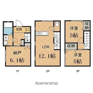 東京都多摩市鶴牧6丁目【テラスハウス】の間取り