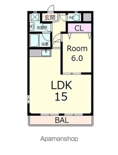 敷島第3マンション【106号室】の間取り