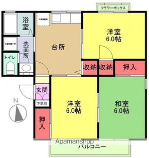 スカイコーポST A棟【A201号室】の間取り