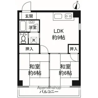 幸栄ハイツ城下【1階】の間取り