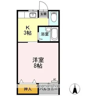 コーポ蘭【1階】の間取り