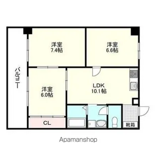 ドミール西田【203号室】の間取り
