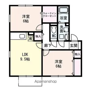 レークタウンE棟【201号室】の間取り