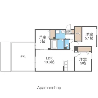 シキレジデンス南平岸【1階】の間取り