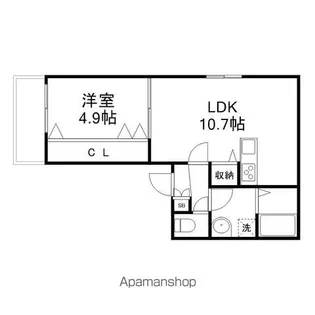 オルビスタ健軍【1階】の間取り