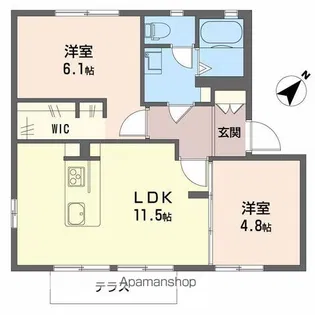 ハイツリバティーD【1階】の間取り