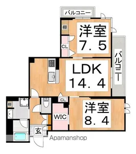 シャルールメゾン【2階】の間取り